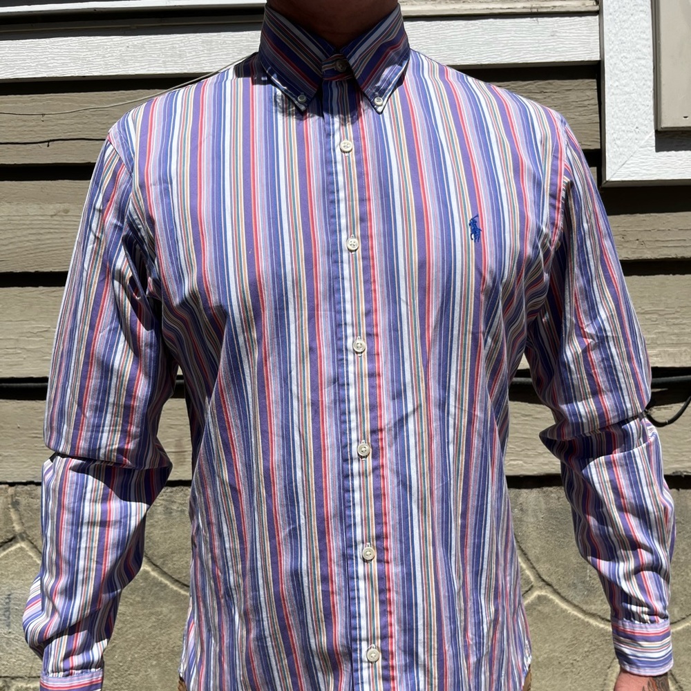 SALE!! 🦆 Vintage 90s Ralph Lauren Pin Stripe Button Down